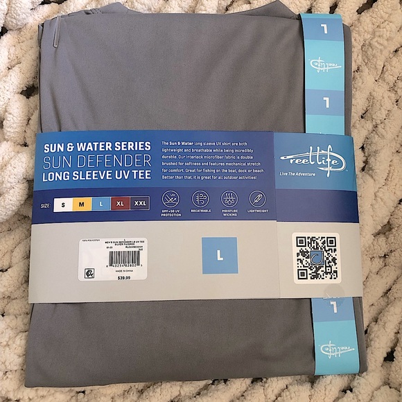 REEL LIFE Sun Defender UV Protection Men’s Long Sleeve Shirt Fishing Beach Boat - Picture 4 of 4